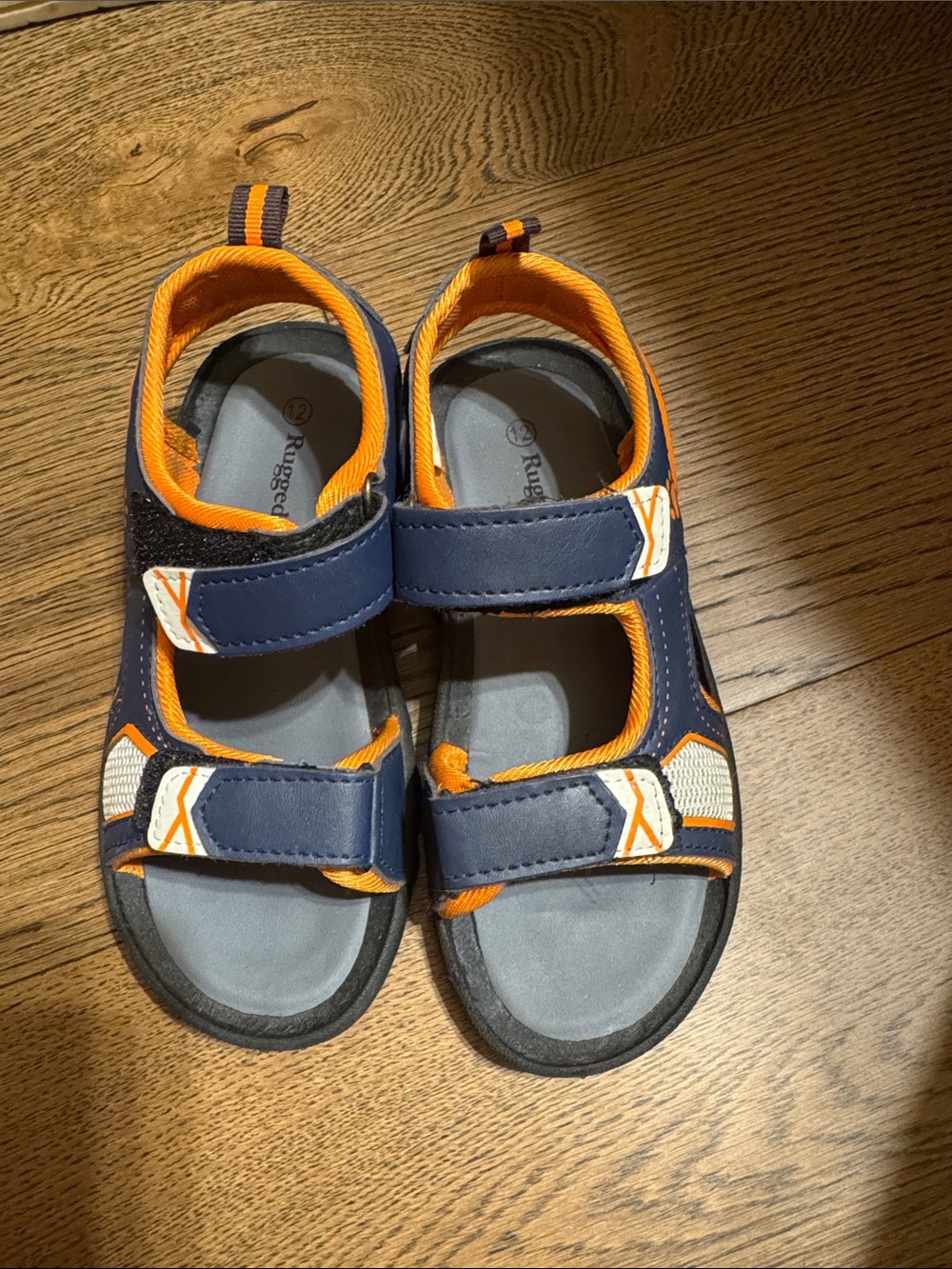Kids Navy & Orange Active Sandals with Adjustable Straps